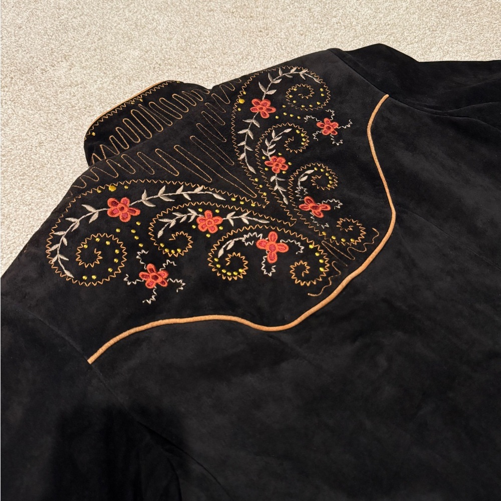 Western Embroidered Suede Jacket